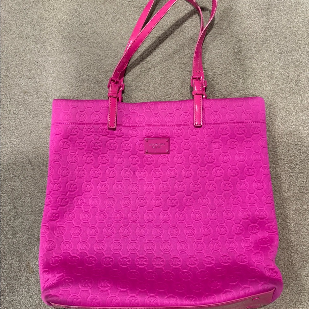 Pink Embossed Tote Bag